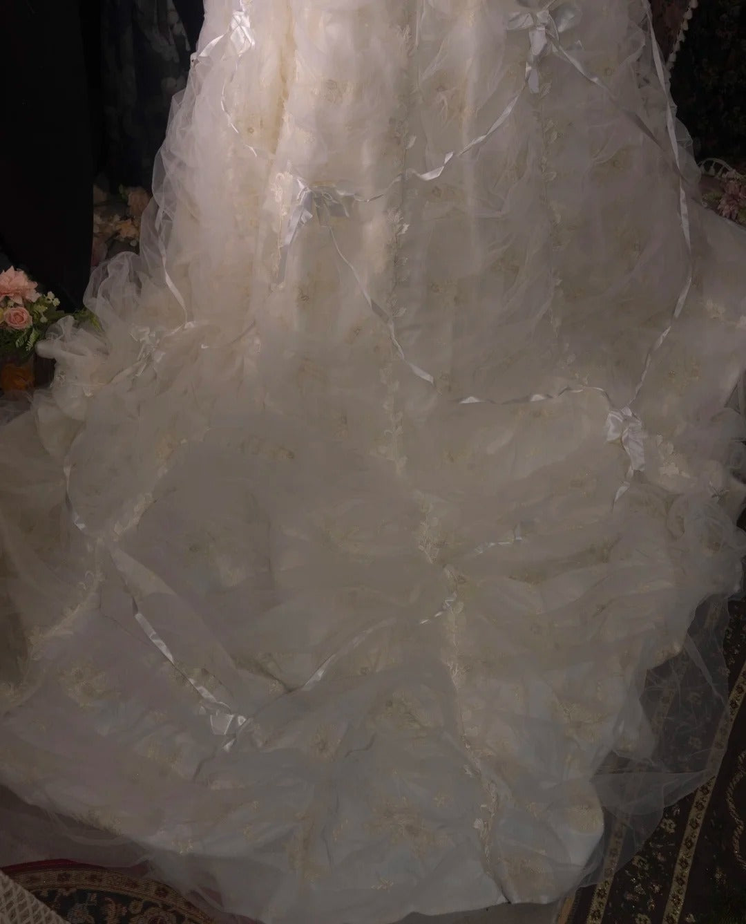 Elegant Ball Gown Strapless White Yellow With Ruffled Tiered Long Quince Dress Quinceanera Dresses Formal Birthday Outfits RB8093