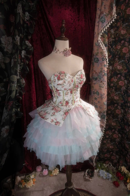 Unique Homecoming Dresses Outfit inspo Halter Ball Gown Sweetheart Floral 16th Birthday Cocktail Dress Ideas Outfits RB8094
