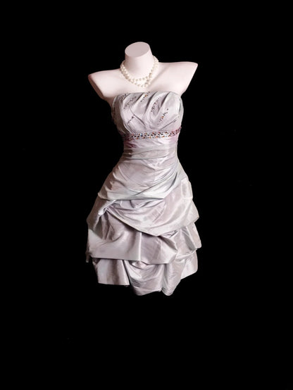 Cute Hoco Dress Sheath Strapless Taffeta Short Homecoming Party Dresses RB9876