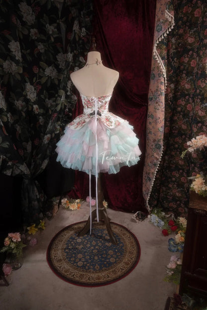 Unique Homecoming Dresses Outfit inspo Halter Ball Gown Sweetheart Floral 16th Birthday Cocktail Dress Ideas Outfits RB8094