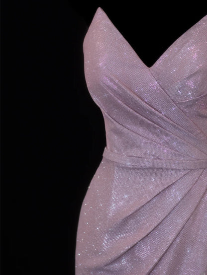 Modest Prom Dress Aesthetic Mermaid Sweetheart Lilac Sequin Style Impress With Pleated Long Party Formal Gown SA074