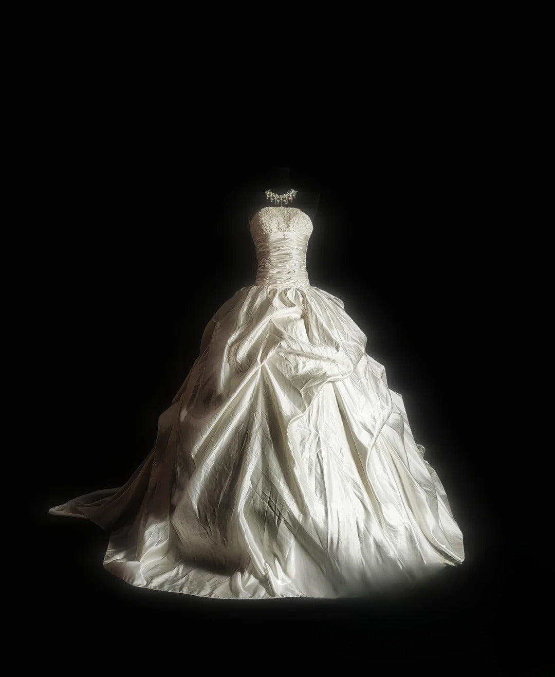 Vintage Ball Gown Strapless 80s With Tiered Long Autumn Winter Bridal Dress Wedding Dresses RB8821