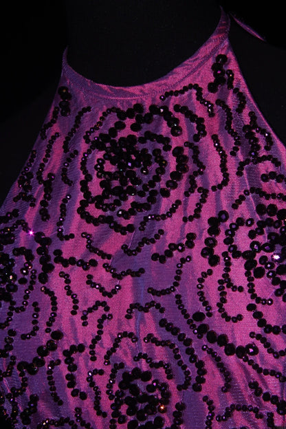 Cute Ball Gown Halter Grape Taffeta With Beads Short 18th Birthday Dress Homecoming Dresses Cocktail Gown AS079