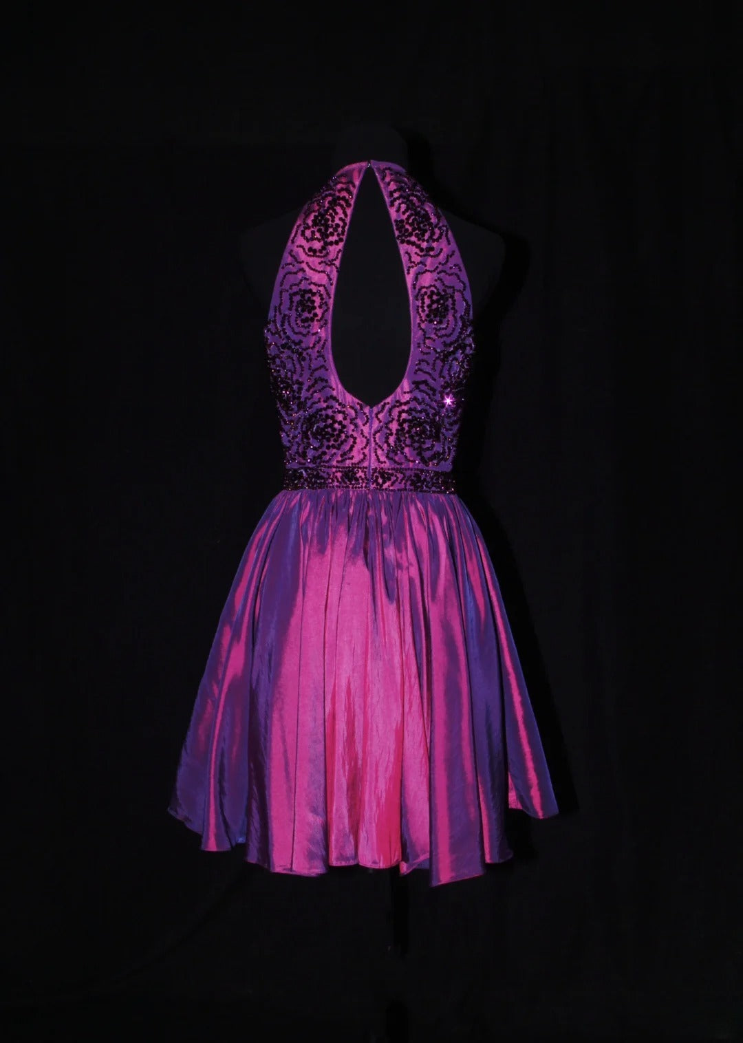 Cute Ball Gown Halter Grape Taffeta With Beads Short 18th Birthday Dress Homecoming Dresses Cocktail Gown AS079