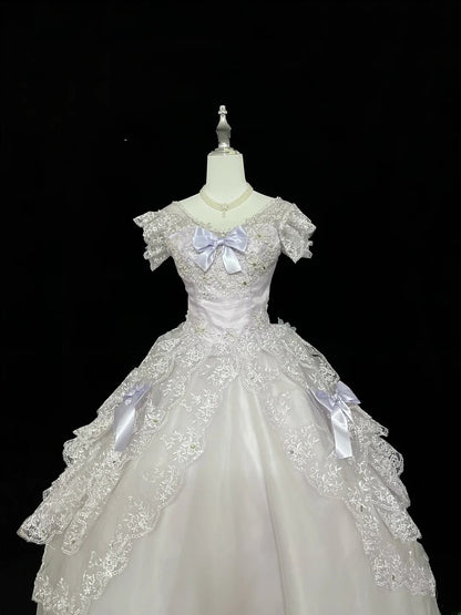 Cute Ball Gown Off The Shoulder Lilac Tulle With Bow Appliques Quince Dress Voluminous Ideas Sweet 16 Quinceanera Dresses Vestido de 15 RB7452