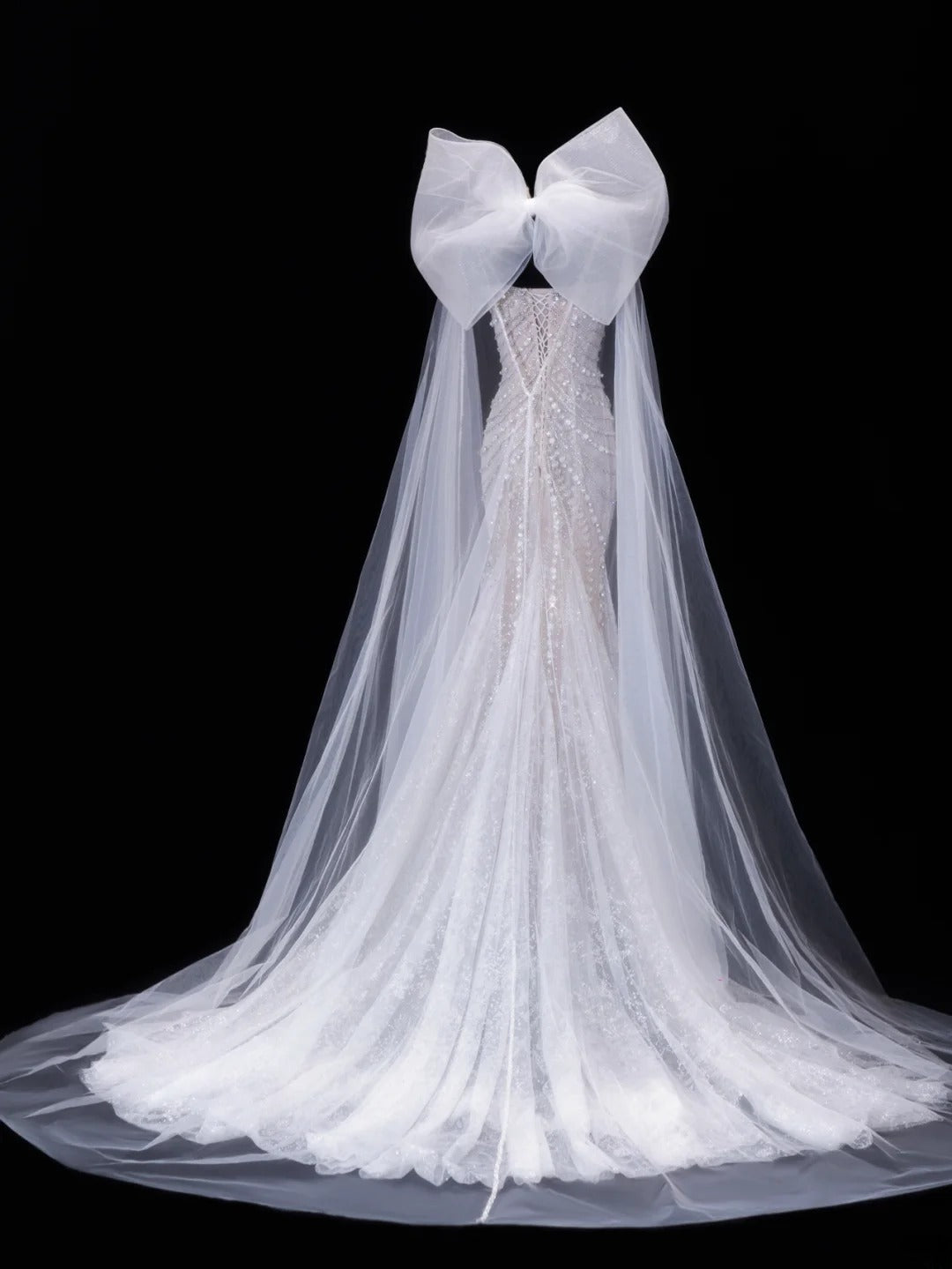 Timeless Wedding Gowns Dresses Romantic Mermaid Spaghetti Strap for Bride Tulle With Silver Beadings White Petite/Plus Size Bridal Gown For Women SA082