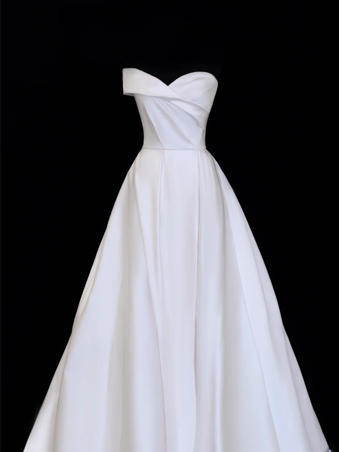 Elegant Women's Ball Gown Sweetheart With Pleated Sleeves White Long Wedding Gowns Dresses SA083