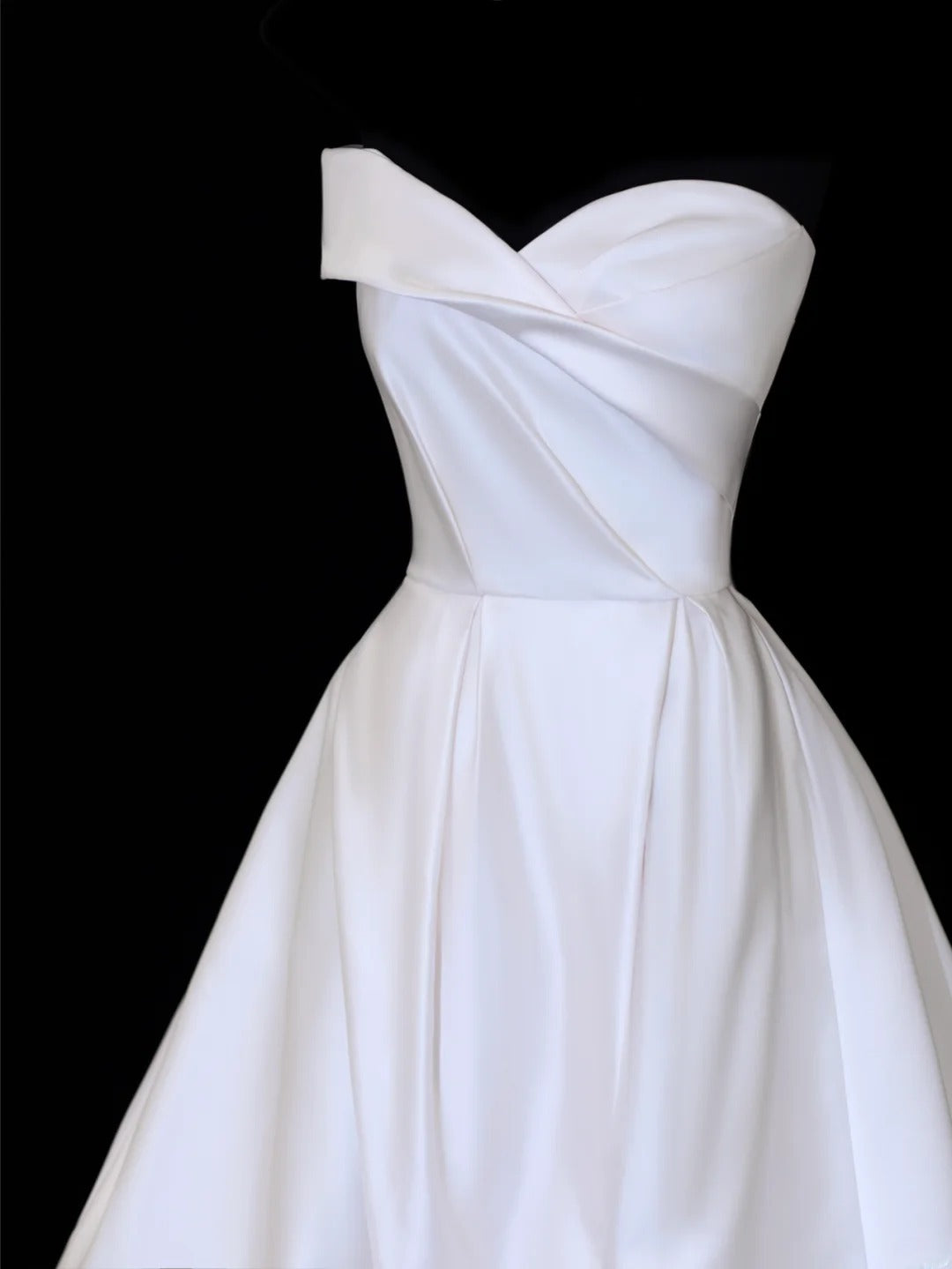 Elegant Women's Ball Gown Sweetheart With Pleated Sleeves White Long Wedding Gowns Dresses SA083