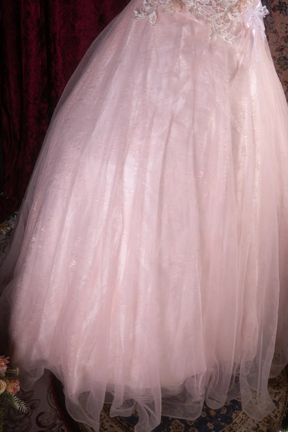 Pretty Ball Gown Off The Shoulder Pink With Appliqued Long Quince Dress Quinceanera Dresses Formal Birthday Outfits RB8102