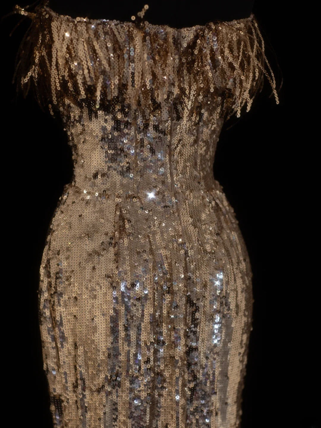Classy Sheath 1950s Formal Strapless Gold Sequins Style Impress Long P – RubyFashionDress