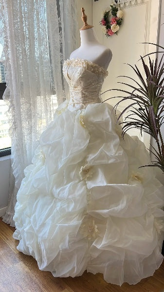 Dream Sweet 16 Dresses Long Strapless Light Yellow With Beading Ball Gown Sweet Sixteen Party Birthday Outfit RC0457