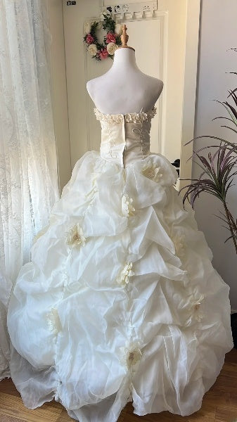 Dream Sweet 16 Dresses Long Strapless Light Yellow With Beading Ball Gown Sweet Sixteen Party Birthday Outfit RC0457