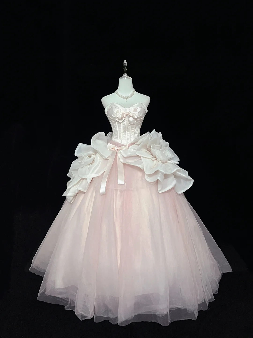 Cute Ball Gown Sweetheart Organza Tulle With Flowers Quince Dress Voluminous Sweet 16 Sweet Sixteen Outfits Vestido de 15 RB7461