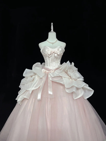 Cute Ball Gown Sweetheart Organza Tulle With Flowers Quince Dress Voluminous Sweet 16 Sweet Sixteen Outfits Vestido de 15 RB7461