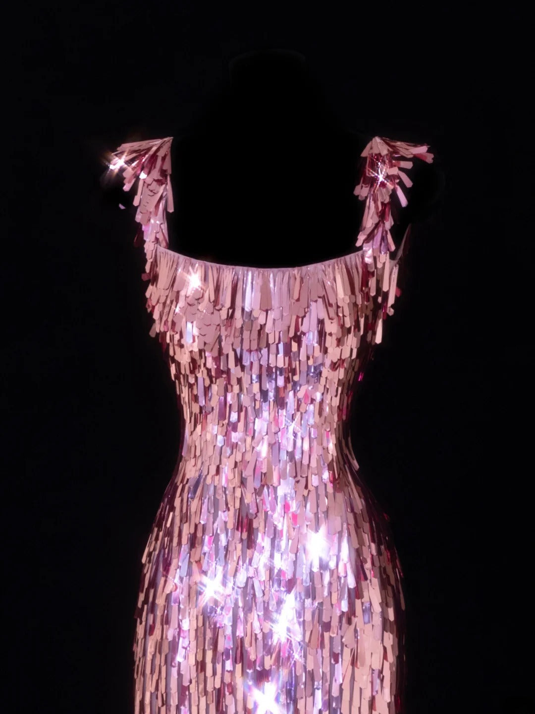 Aesthetic Sheath Square Neck Short Prom Dress Pink Sequins 16th Birthday Dress Homecoming Dresses Cocktail Gown SA090