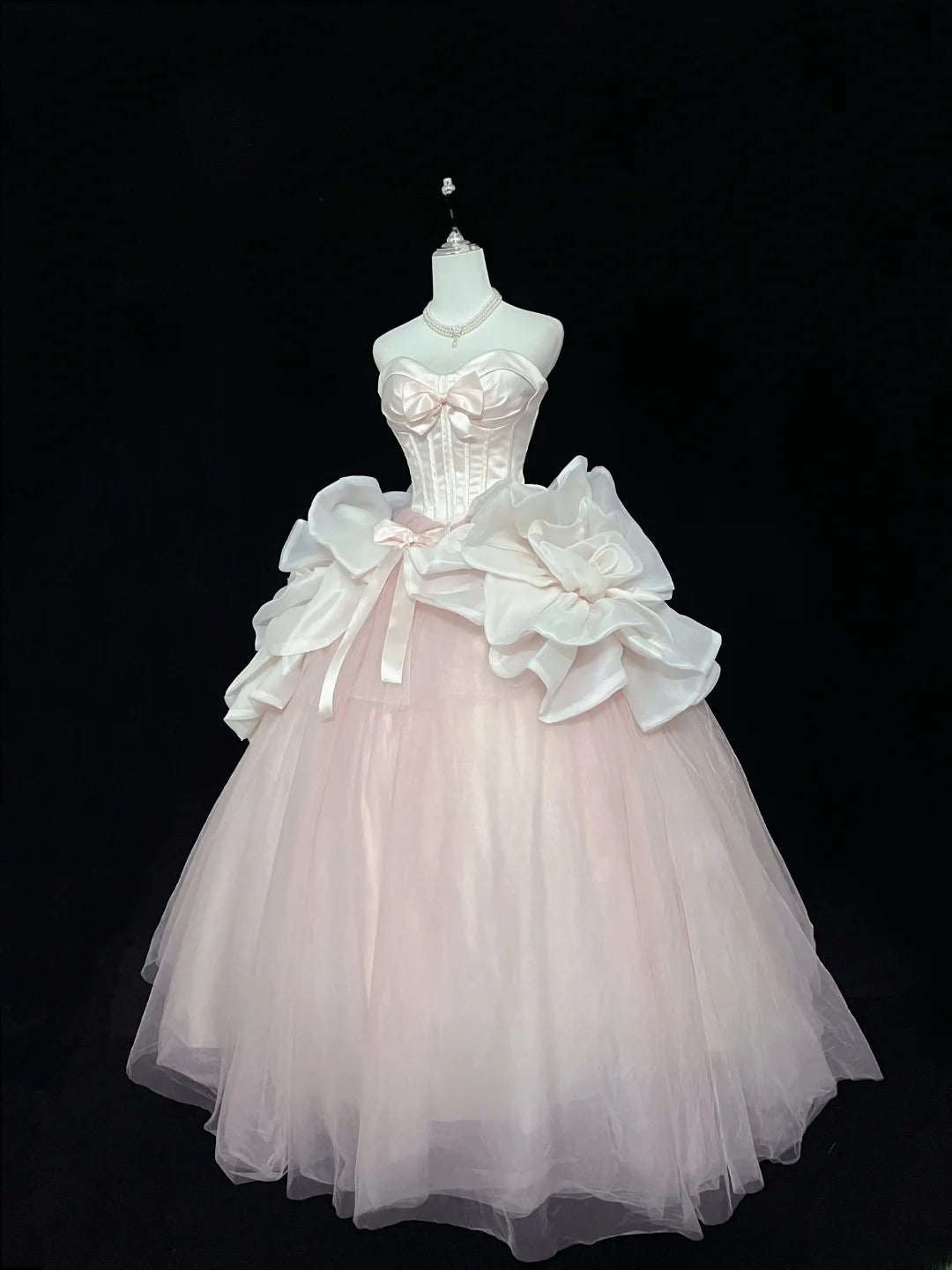 Cute Ball Gown Sweetheart Organza Tulle With Flowers Quince Dress Voluminous Sweet 16 Sweet Sixteen Outfits Vestido de 15 RB7461