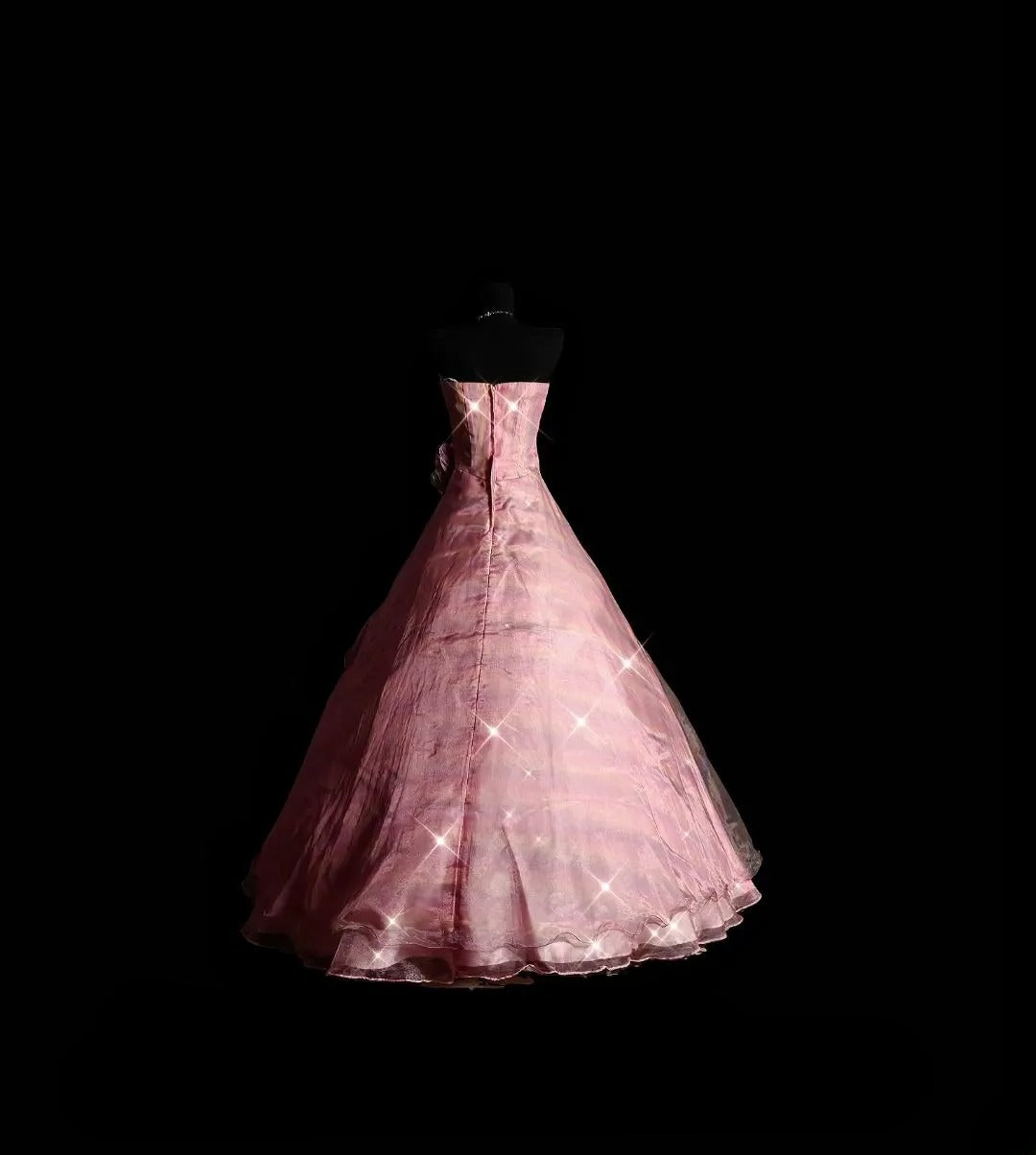 Princess Ball Gown Sweethart Pink Long Quinceañera Dress Moda 2000 15 Quinceanera Dresses Ideas Sweet 16 Outfit RB7081