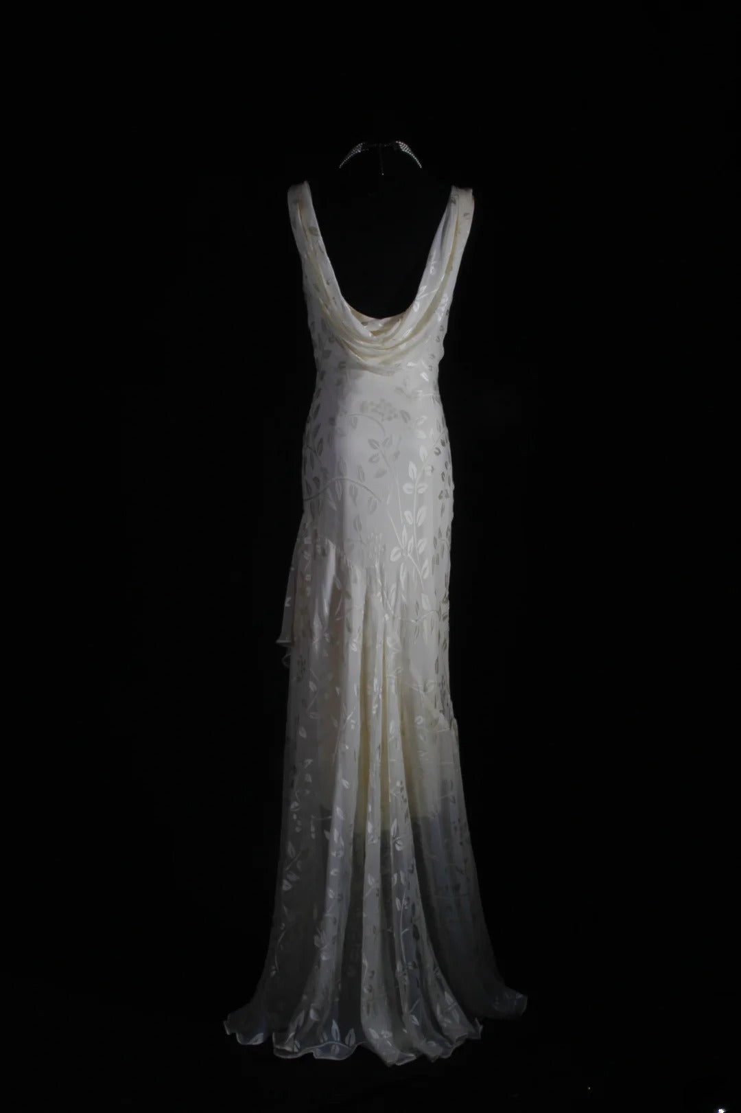 Chic Mermaid Cowl Neck White Lace High Low Chiffon With Beads Long Party Formal Women Prom Dresses AS094