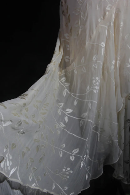 Chic Mermaid Cowl Neck White Lace High Low Chiffon With Beads Long Party Formal Women Prom Dresses AS094