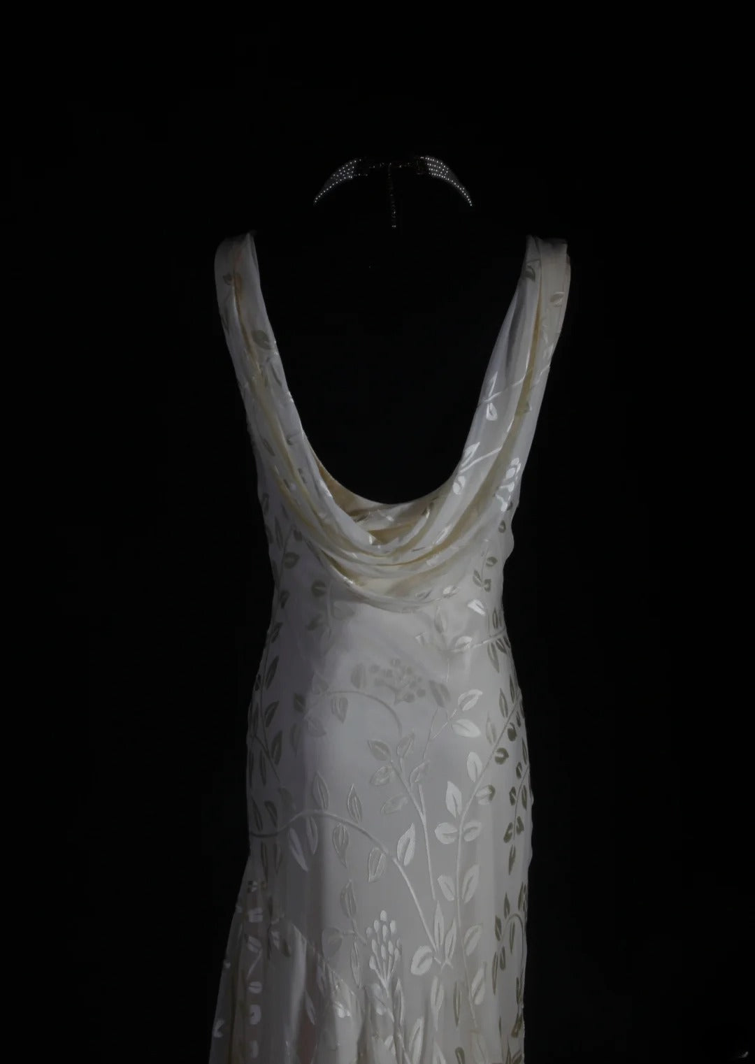 Chic Mermaid Cowl Neck White Lace High Low Chiffon With Beads Long Party Formal Women Prom Dresses AS094