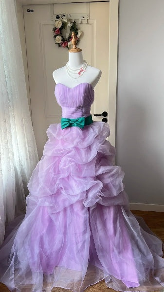 Modest Sweet 16 Dresses Long Sweetheart Lilac Tulle Ball Gown Sweet Sixteen Party Birthday Outfit RC0463