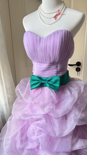 Modest Sweet 16 Dresses Long Sweetheart Lilac Tulle Ball Gown Sweet Sixteen Party Birthday Outfit RC0463