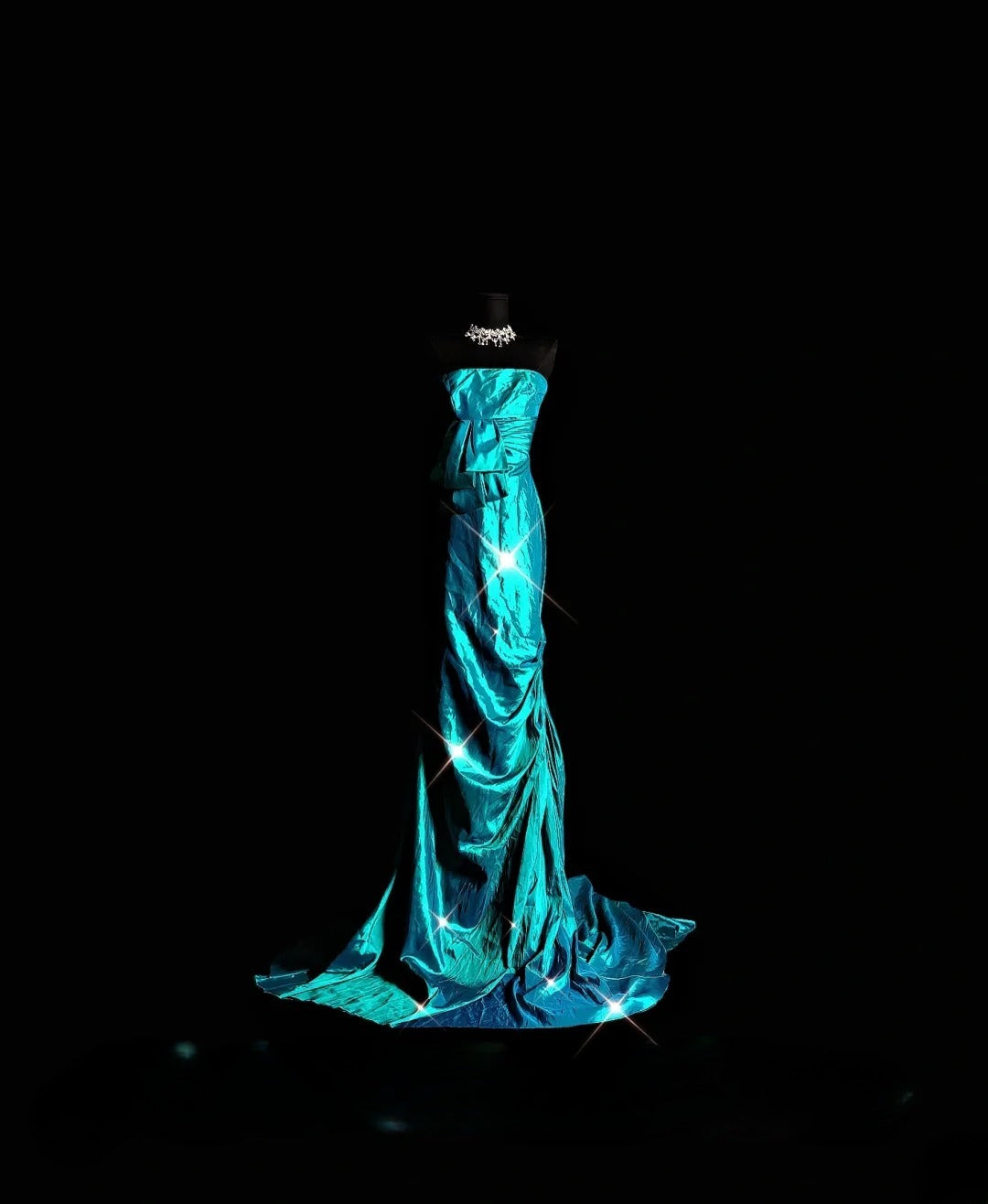 Vintage Mermaid Strapless Blue Satin Long Prom Dress Formal Dress Party Dresses RB7087