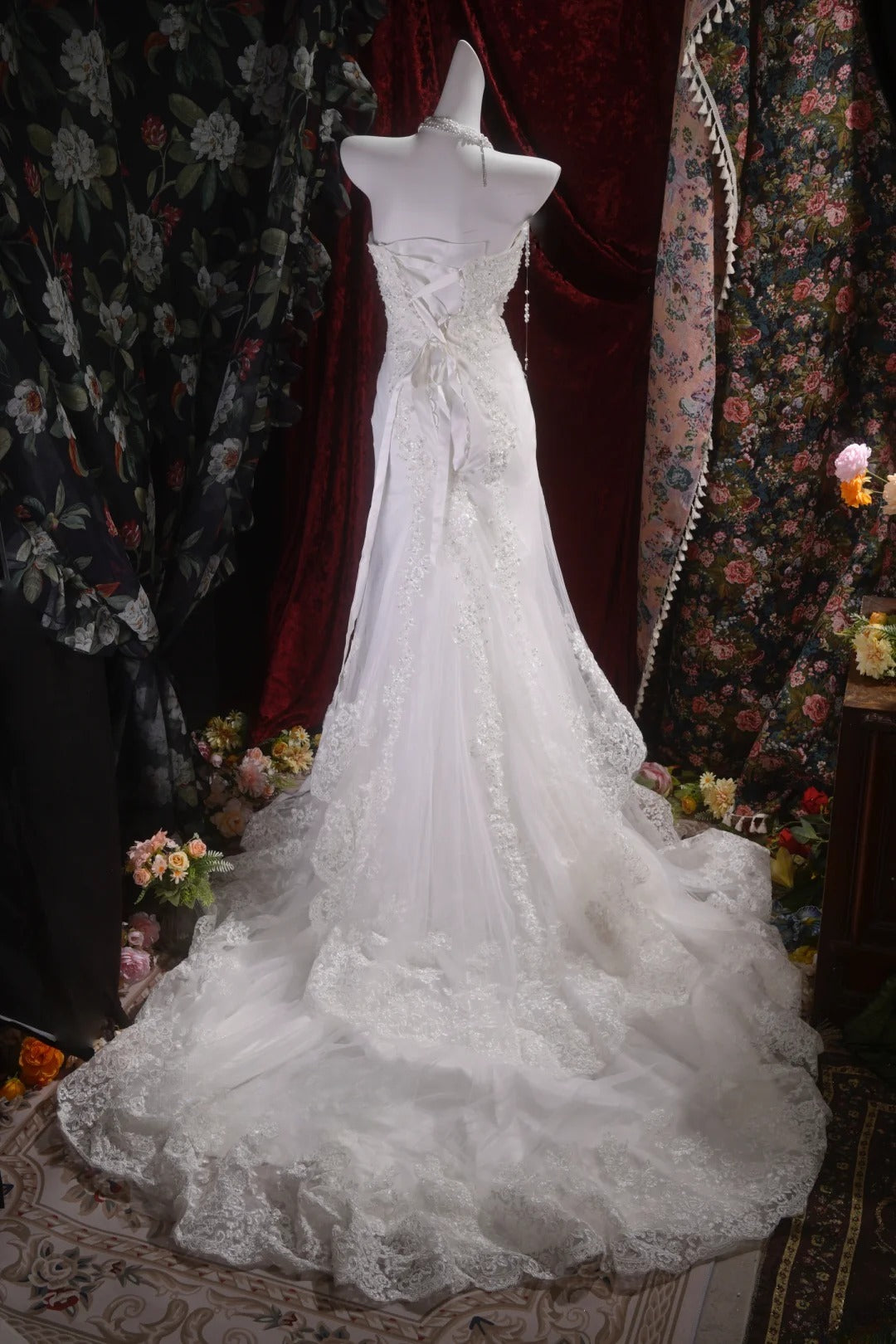Vintage Mermaid Sweetheart 1950s White Tulle With Tiered Long Autumn Brides Gown Bridal Dress Wedding Dresses RB8116