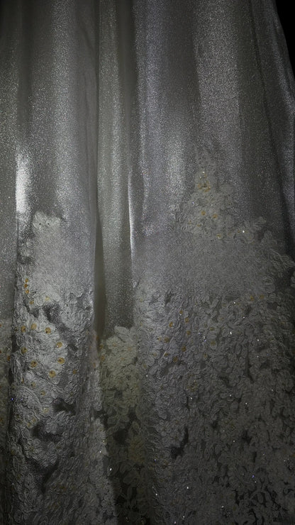 Princess Wedding Dress Ball Gown Strapless Lace White With Ruffled Bridal Gown for Big Day RB9900