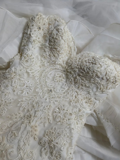 Vintage Mermaid Sweetheart 70s With Beading Lace Long Autumn Winter Bridal Dress Wedding Dresses RB8826
