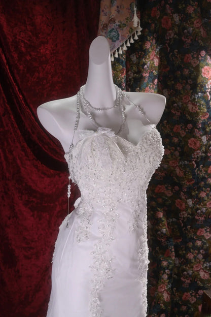 Vintage Mermaid Sweetheart 1950s White Tulle With Tiered Long Autumn Brides Gown Bridal Dress Wedding Dresses RB8116