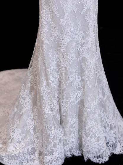 Timeless Wedding Gowns Dresses Romantic Mermaid Sweetheart for Bride Lace White Petite/Plus Size Bridal Gown For Women SA101