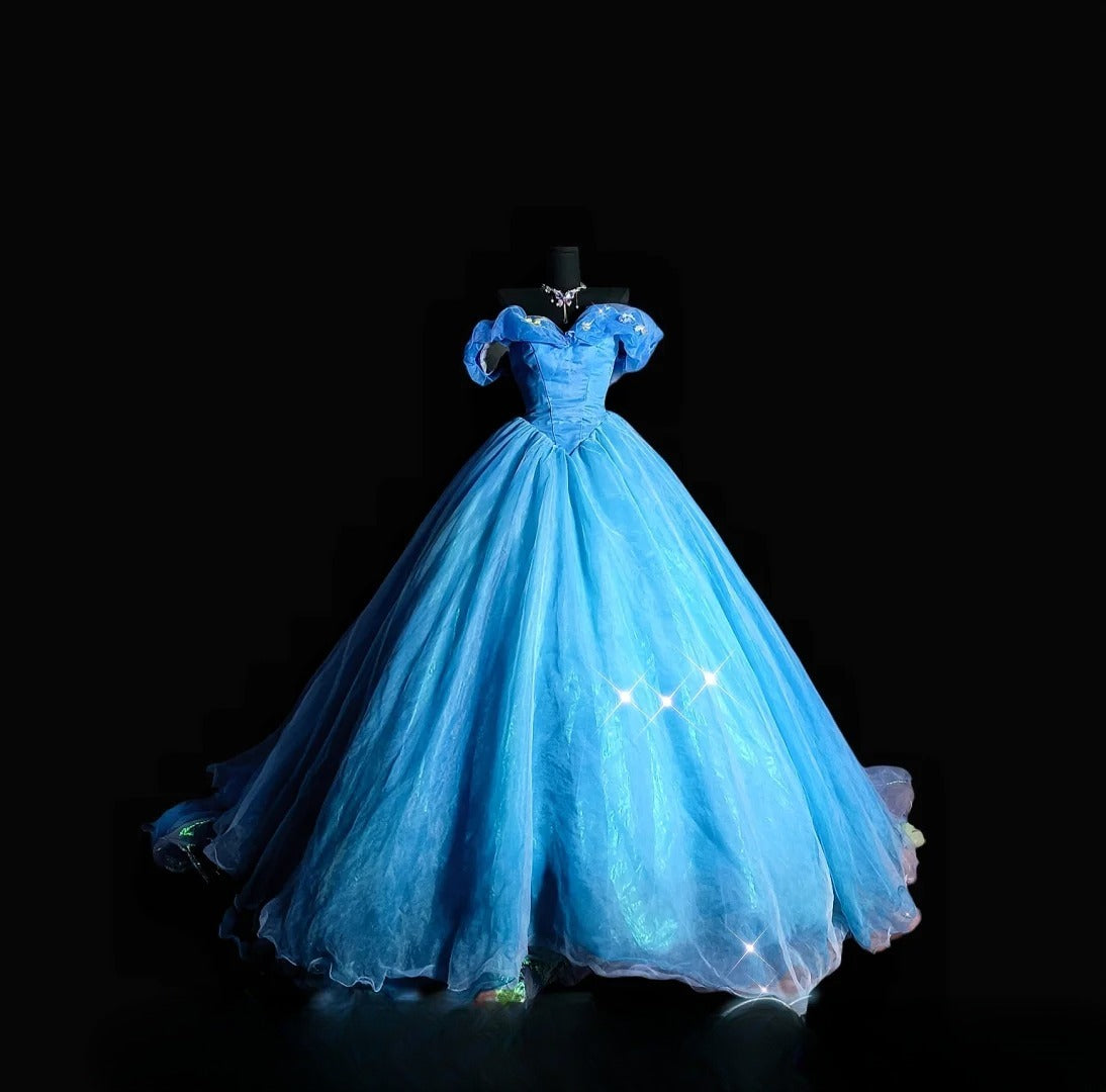 Sparkly Ball Gown Off The Shoulder Blue Long Quinceañera Dress Moda 2000 15 Quinceanera Dresses Ideas Sweet 16 Outfit RB7089