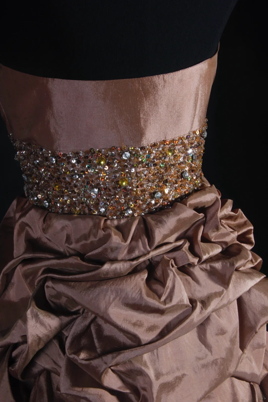 Chic Sheath Strapless Brown Taffeta With Gold Beads Short 16th Birthday Dress Homecoming Dresses Cocktail Gown AS103