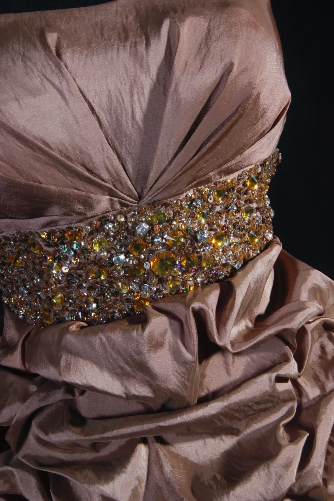 Chic Sheath Strapless Brown Taffeta With Gold Beads Short 16th Birthday Dress Homecoming Dresses Cocktail Gown AS103