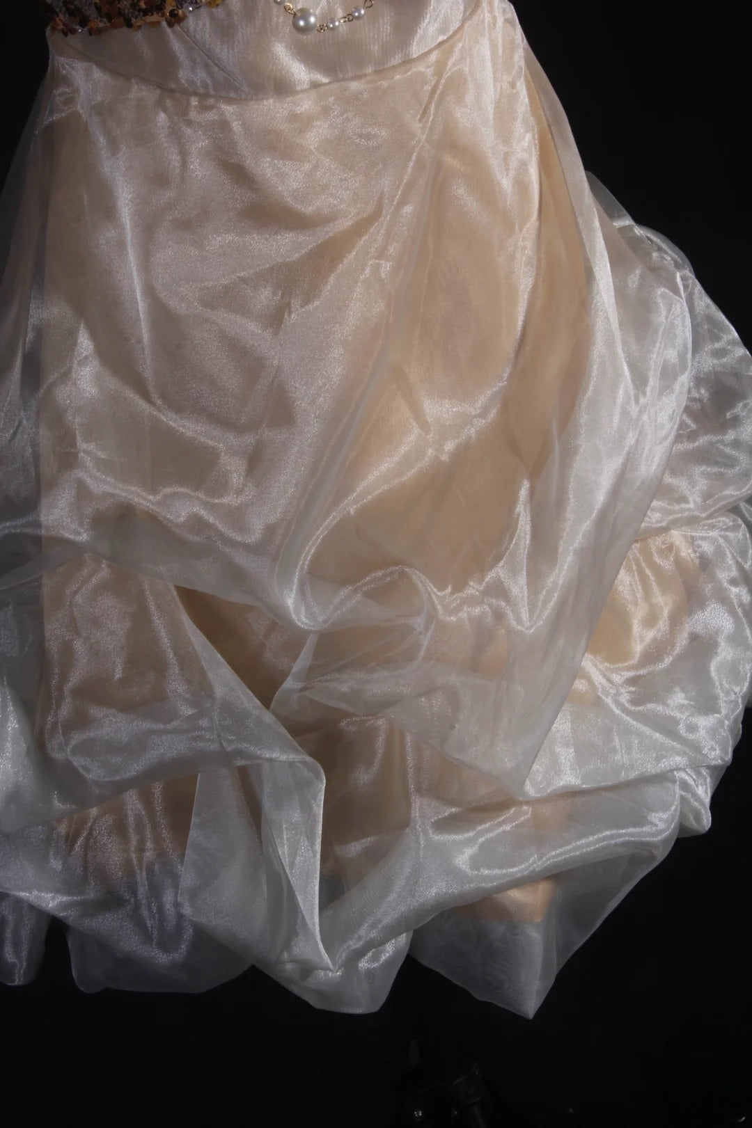 Chic Ball Gown One Shoulder Organza With Gold Sequins Short 16th Birthday Dress Homecoming Dresses Cocktail Gown AS104