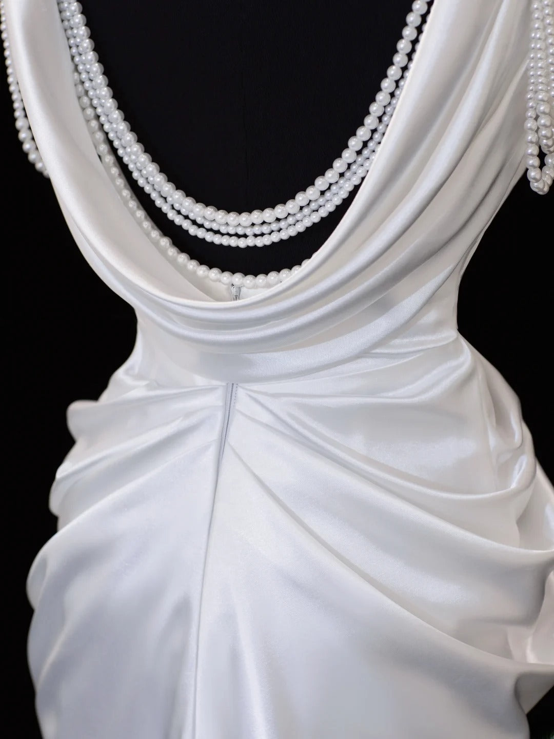 Timeless Wedding Gowns Dresses Romantic Mermaid Spaghetti Strap Pearls for Bride With Slit White Petite/Plus Size Bridal Gown For Women SA106