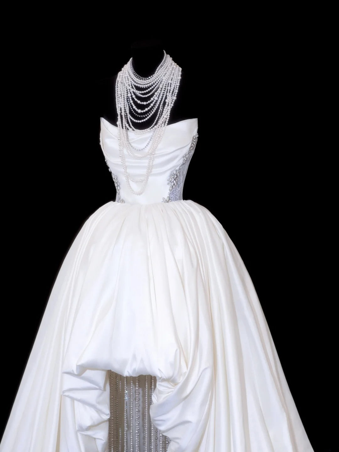Wedding Gowns Dresses Elegant High Low Strapless Sequins White With Beadings Short Petite/Plus Size Bridal Gowns For Women SA107