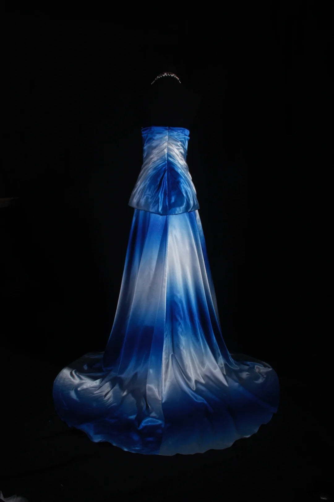 Vintage A Line Women's Cocktail Party Gowns Sweetheart Ombre Blue With Beads Tops Long Graduation Dinner Outfits Prom Dresses AS107