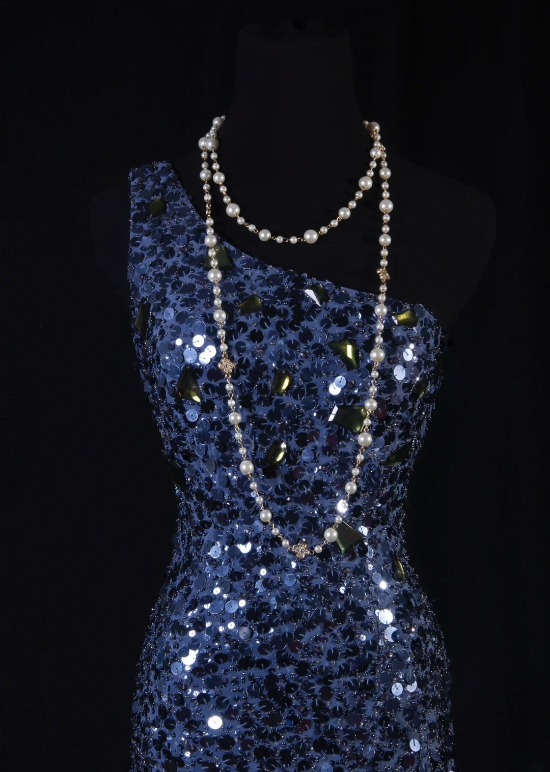 Chic Sheath One Shoulder Navy Blue Sequins Knee Length 16th Birthday Dress Homecoming Dresses Cocktail Gown AS109