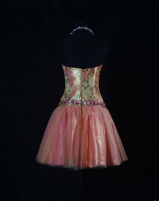 Chic Ball Gown Sweetheart Blush Pink 16th Birthday Dress Homecoming Dresses Cocktail Gown AS110