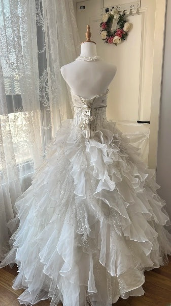 Modest Sweet 16 Dress Long Sweetheart Tulle With Tiered Layers Ball Gown Sweet Sixteen Party Birthday Dresses RC0480