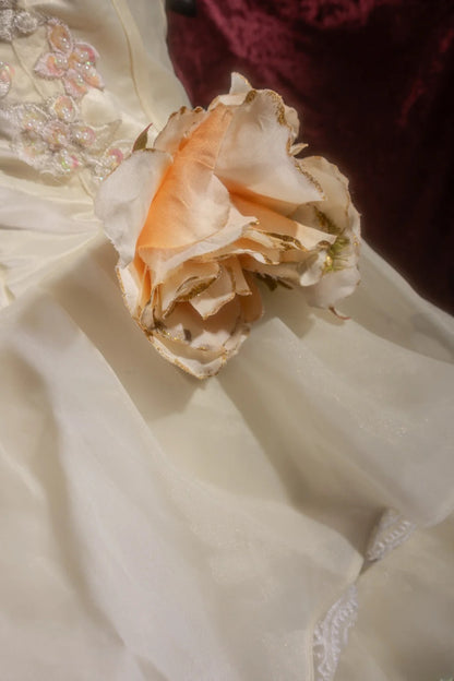 Cute Ball Gown Halter Cream Ivory Chiffon With Tiered Flowers Long Quince Dress Quinceanera Dresses Formal Birthday Outfits RB8129