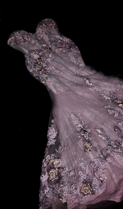 Lilac Prom Dress Inspo Mermaid Sweetheart With Appliques Modest Long Formal Party Gown RB9912