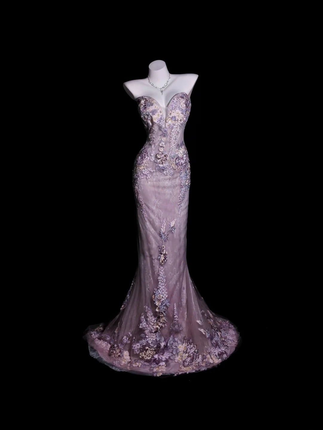 Lilac Prom Dress Inspo Mermaid Sweetheart With Appliques Modest Long Formal Party Gown RB9912