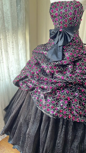 Modest Sweet 16 Dress Long Strapless Black Tulle With Bow-knot Ball Gown Sweet Sixteen Party Birthday Dresses RC0481