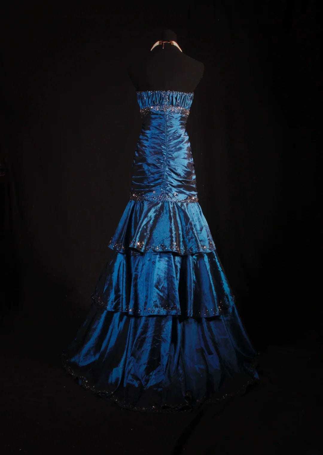Vintage 50s 1950s Formal Mermaid Strapless Navy Blue With Beads Sleeveless Long Prom Dresses Party Formal Gowns AS115