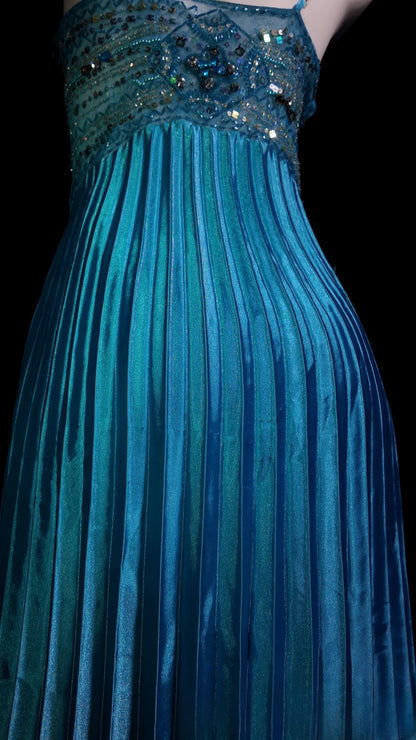 Blue Prom Dress Inspo Mermaid Spaghetti Straps With Beading Satin Modest Long Formal Party Gown RB9913