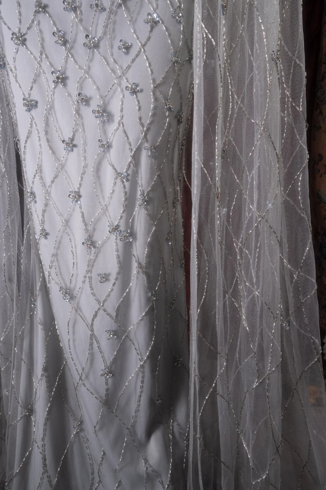 Elegant Mermaid Spaghetti Straps Silver Gray With Beading Cape Long Prom Dresses Formal Outfit Evening Night Dress RB8131