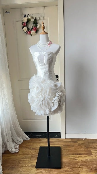 Hoco Dress Sheath Strapless Light Gray Short Homecoming Birthday Party Dress RC0484